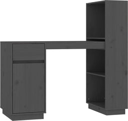 vidaXL - Bureau - 110x53x117 - cm - massief - grenenhout - grijs