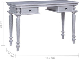 vidaXL - Bureau - 115x50x78 - cm - massief - mahoniehout