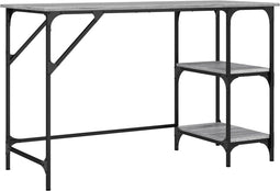 vidaXL - Bureau - 120x50x75 - cm - metaal - en - bewerkt - hout - grijs - sonoma - eiken