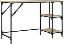 vidaXL - Bureau - 120x50x75 - cm - metaal - en - bewerkt - hout - sonoma - eikenkleurig