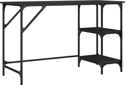 vidaXL - Bureau - 120x50x75 - cm - metaal - en - bewerkt - hout - zwart
