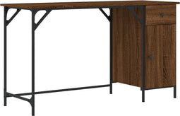 vidaXL - Bureau - 131x48x75 - cm - bewerkt - hout - bruin - eikenkleur