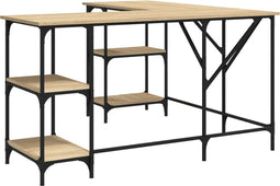 vidaXL - Bureau - 139x139x75 - cm - bewerkt - hout - sonoma - eikenkleurig