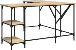 vidaXL - Bureau - 139x139x75 - cm - bewerkt - hout - sonoma - eikenkleurig