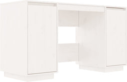 vidaXL - Bureau - 140x50x75 - cm - massief - grenenhout - wit