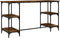 vidaXL - Bureau - 140x50x75 - cm - metaal - en - bewerkt - hout - gerookt - eikenkleurig