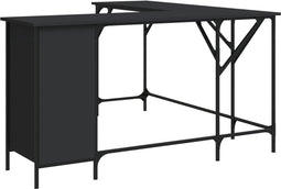 vidaXL - Bureau - 141x141x75 - cm - bewerkt - hout - zwart