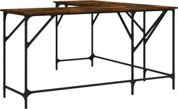 vidaXL - Bureau - 149x149x75 - cm - bewerkt - hout - gerookt - eikenkleurig