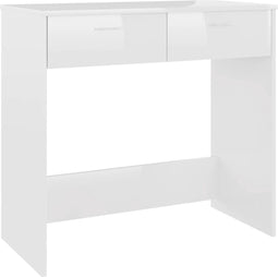 vidaXL - Bureau - 80x40x75 - cm - bewerkt - hout - hoogglans - wit