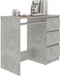 vidaXL - Bureau - 90x45x76 - cm - bewerkt - hout - betongrijs
