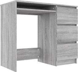 vidaXL - Bureau - 90x45x76 - cm - bewerkt - hout - grijs - sonoma - eikenkleurig