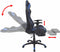 vidaXL - Bureau-/gamestoel - verstelbaar - met - voetensteun - blauw