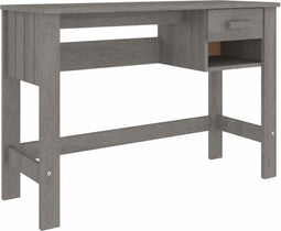 vidaXL - Bureau - HAMAR - 110x40x75 - cm - massief - grenenhout - lichtgrijs