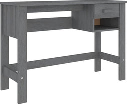 vidaXL - Bureau - HAMAR - 110x40x75 - cm - massief - grenenhout - donkergrijs