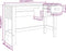 vidaXL - Bureau - HAMAR - 110x40x75 - cm - massief - grenenhout - donkergrijs