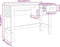 vidaXL - Bureau - HAMAR - 110x40x75 - cm - massief - grenenhout - lichtgrijs