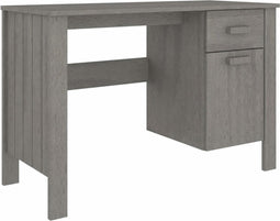 vidaXL - Bureau - HAMAR - 113x50x75 - cm - massief - grenenhout - lichtgrijs