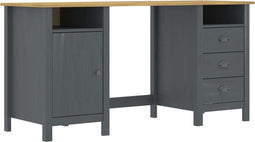 vidaXL - Bureau - Hill - 150x50x74 - cm - massief - grenenhout - grijs