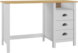 vidaXL - Bureau - Hill - 3 - lades - 120x50x74 - cm - massief - grenenhout