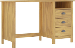 vidaXL - Bureau - Hill - 3 - lades - 120x50x74 - cm - massief - grenenhout