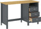 vidaXL - Bureau - Hill - 3 - lades - 120x50x74 - cm - massief - grenenhout - grijs