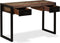 vidaXL - Bureau - met - 2 - lades - 120x50x76 - cm - massief - gerecycled - hout