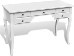 vidaXL - Bureau - met - gebogen - poten - en - 5 - lades - Franse - stijl