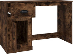 vidaXL - Bureau - met - lade - 115x50x75 - cm - bewerkt - hout - gerookt - eikenkleurig