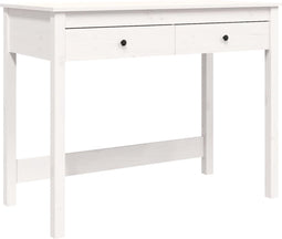 vidaXL - Bureau - met - lades - 100x50x78 - cm - massief - grenenhout - wit