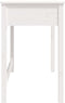 vidaXL - Bureau - met - lades - 100x50x78 - cm - massief - grenenhout - wit