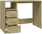 vidaXL - Bureau - met - lades - 102x50x76 - cm - bewerkt - hout - sonoma - eikenkleurig
