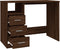 vidaXL - Bureau - met - lades - 102x50x76 - cm - bewerkt - hout - bruin - eikenkleur