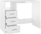 vidaXL - Bureau - met - lades - 102x50x76 - cm - bewerkt - hout - hoogglans - wit