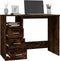 vidaXL - Bureau - met - lades - 102x50x76 - cm - bewerkt - hout - gerookt - eikenkleurig