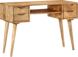 vidaXL - Bureau - met - lades - 110x47x76 - cm - massief - mangohout