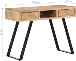 vidaXL - Bureau - met - natuurlijke - randen - 107x45x79 - cm - massief - acaciahout