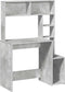 vidaXL - Bureau - met - schappen - 100x45x140 - cm - bewerkt - hout - betongrijs