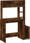 vidaXL - Bureau - met - schappen - 100x45x140 - cm - bewerkt - hout - gerookt - eiken
