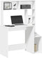 vidaXL - Bureau - met - schappen - 100x45x140 - cm - bewerkt - hout - wit