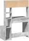 vidaXL - Bureau - met - schappen - 100x45x140 - cm - bewerkt - hout - betongrijs