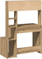 vidaXL - Bureau - met - schappen - 100x45x140 - cm - bewerkt - hout - artisanaal - eiken