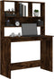 vidaXL - Bureau - met - schappen - 102x45x148 - cm - bewerkt - hout - gerookt - eiken