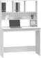 vidaXL - Bureau - met - schappen - 102x45x148 - cm - bewerkt - hout - wit