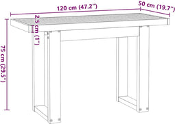 vidaXL - Bureau - NOAIN - U-vormige - poten - 120x50x75 - cm - massief - hout