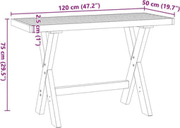 vidaXL - Bureau - NOAIN - X-vormige - poten - 120x50x75 - cm - massief - hout