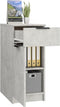 vidaXL - Bureaukast - 33,5x50x75 - cm - bewerkt - hout - betongrijs