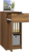 vidaXL - Bureaukast - 33,5x50x75 - cm - bewerkt - hout - bruin - eikenkleur
