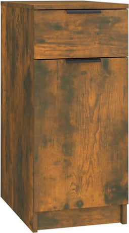 vidaXL - Bureaukast - 33,5x50x75 - cm - bewerkt - hout - gerookt - eikenkleurig