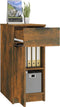 vidaXL - Bureaukast - 33,5x50x75 - cm - bewerkt - hout - gerookt - eikenkleurig