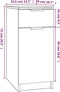 vidaXL - Bureaukast - 33,5x50x75 - cm - bewerkt - hout - gerookt - eikenkleurig